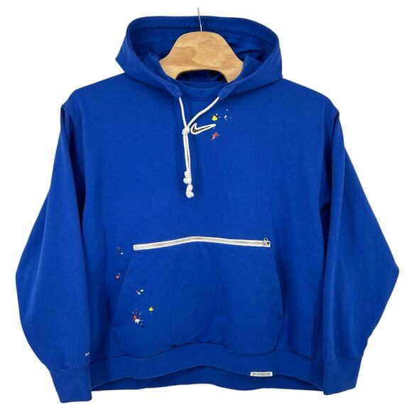 Men's 3XL Nike Standard Issue Splatter Fleece Hoodie Sweatshirt Blue DM8007-480